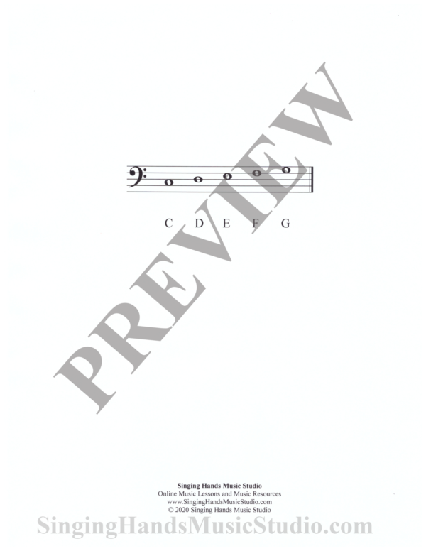 Note Naming Worksheet Reference Page Bass Clef C - G