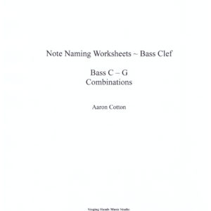 Note Naming Worksheet Title Page Bass Clef C - G