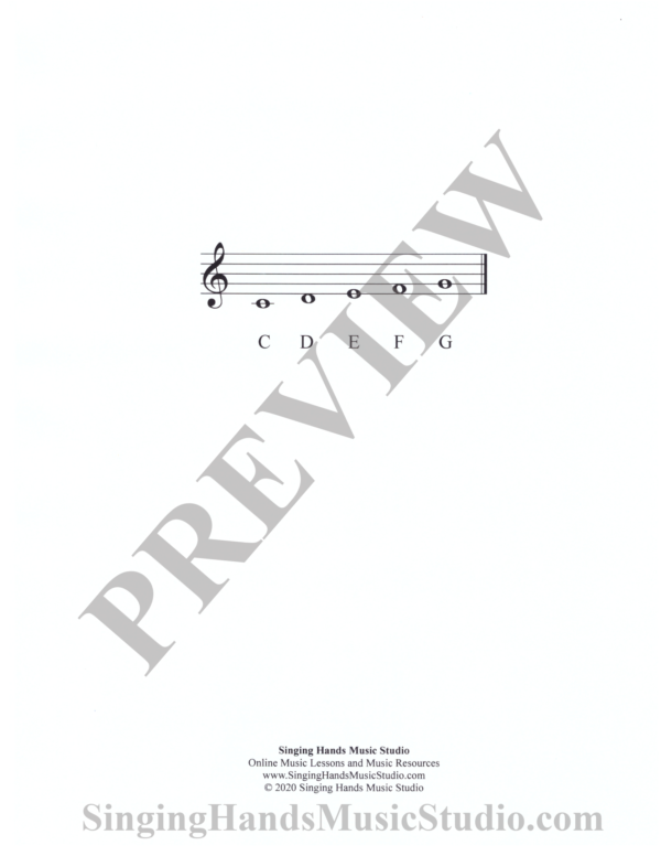 Note Reading Worksheet Treble Clef CDEFG