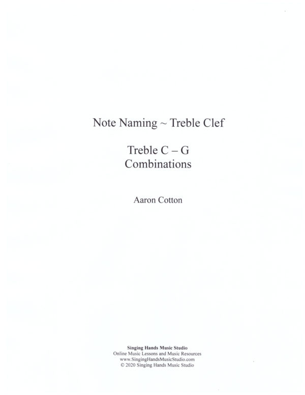 Treble C - G Worksheet Title Page